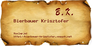 Bierbauer Krisztofer névjegykártya